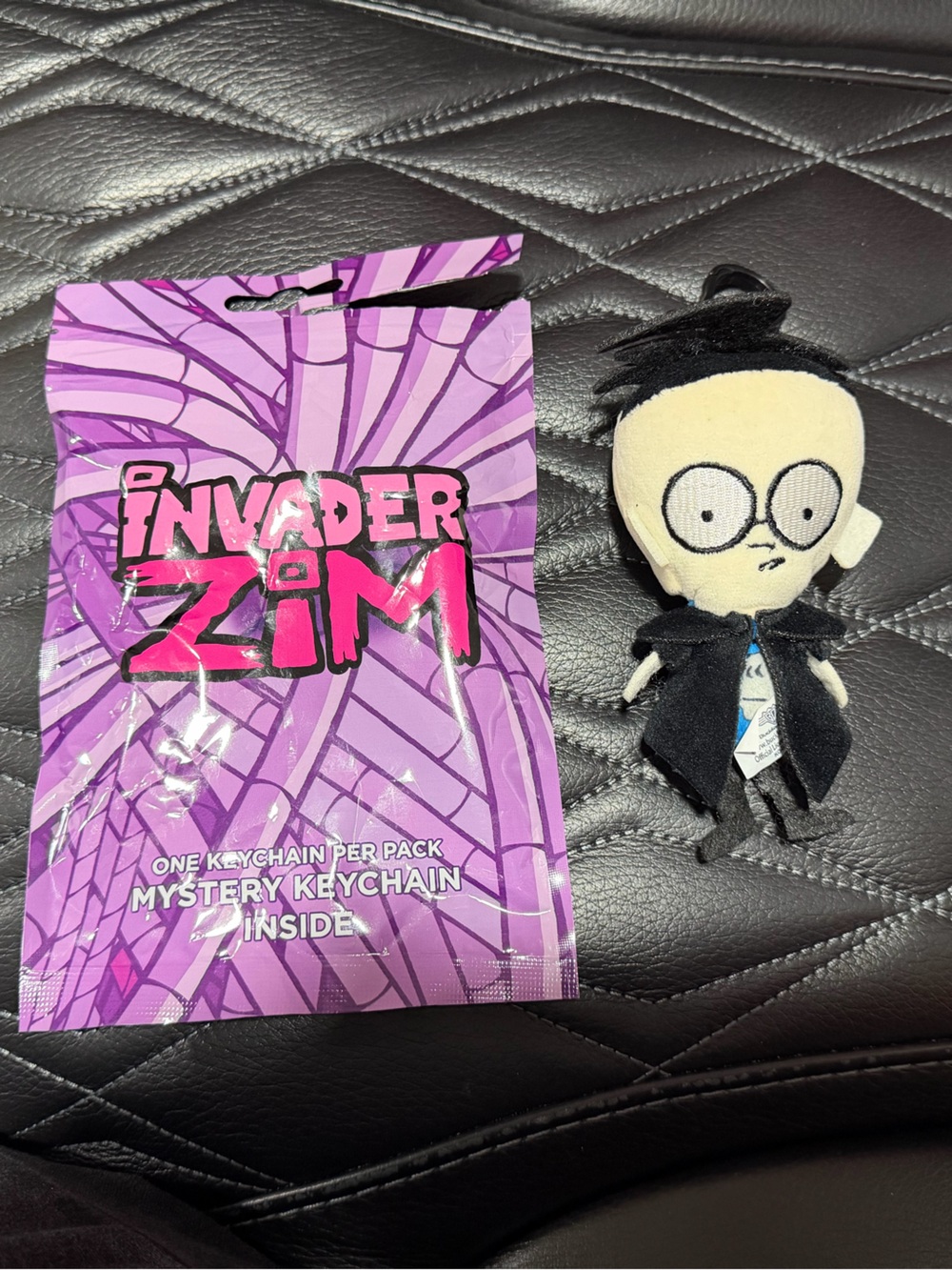 Invader Zim Black and Cream Plush Keychain - Official Character Accessory